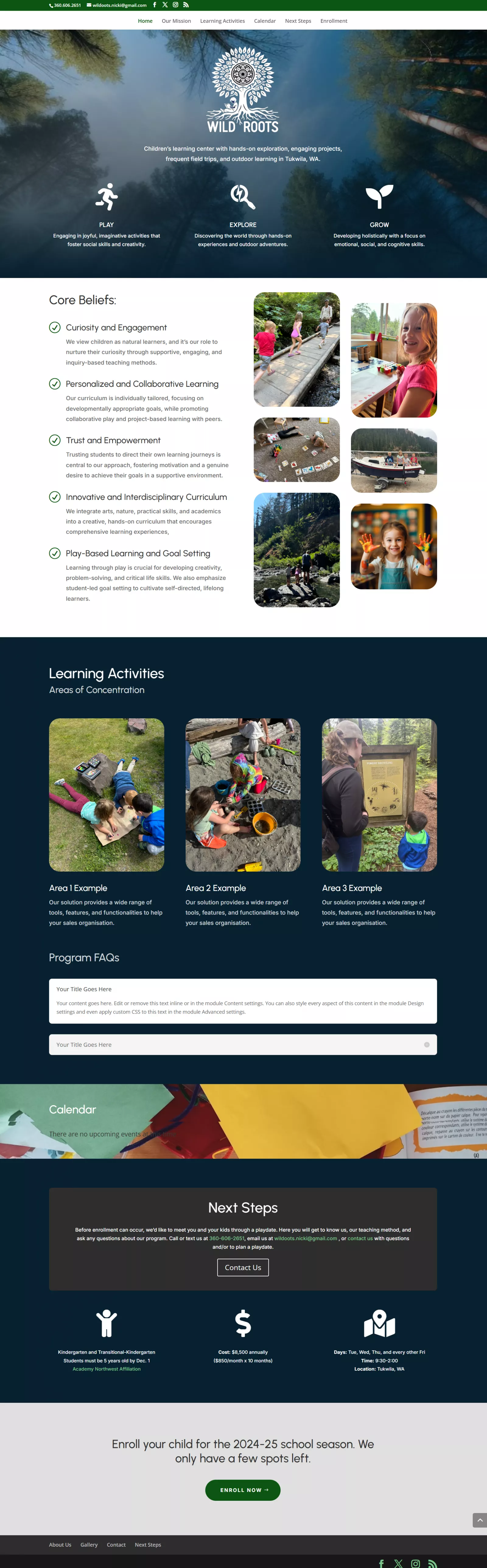Wildroots Learning platform screenshot